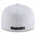 Men's Oakland Raiders New Era White Team Logo Omaha 59FIFTY Fitted Hat 2838887